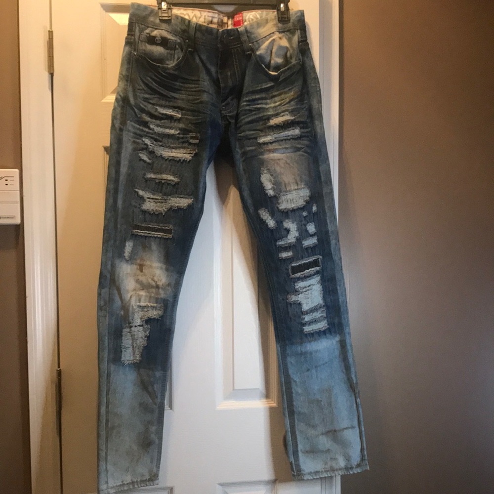 Switch distressed Men’s jeans, brown tones